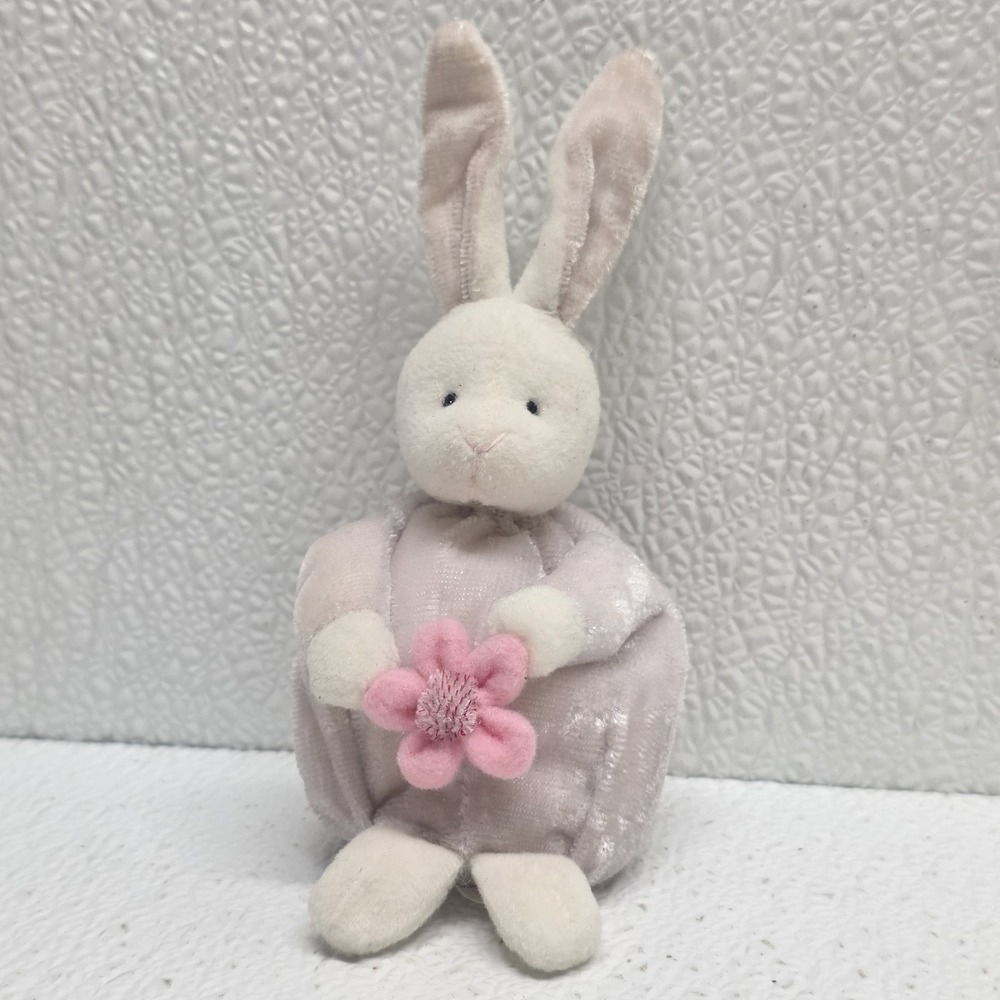 Russ Velour Mini Plump Bunny Beanbag Plush Pink Flower